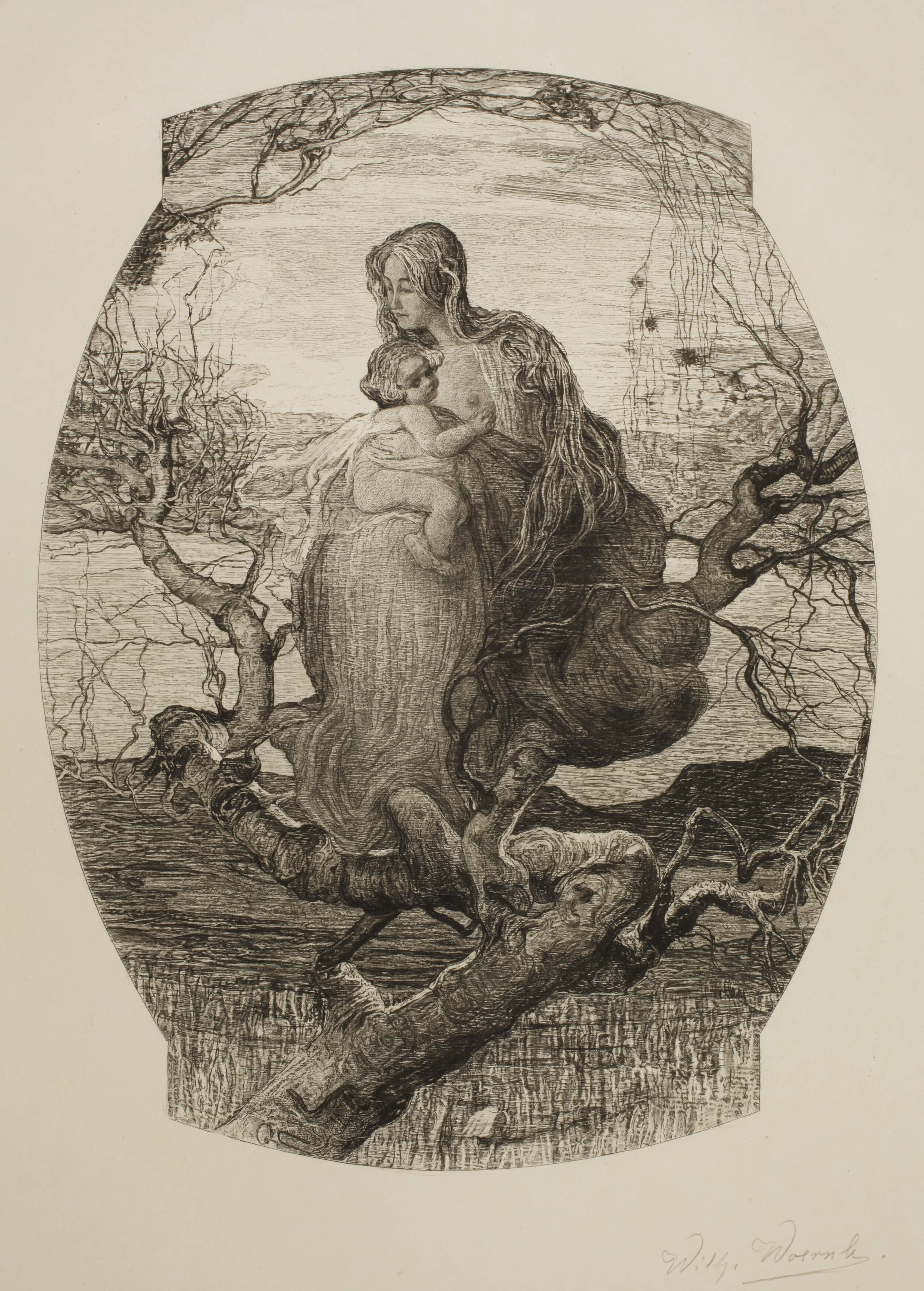 Wilhelm Woernle, "Engel des Lebens" nach Segantini