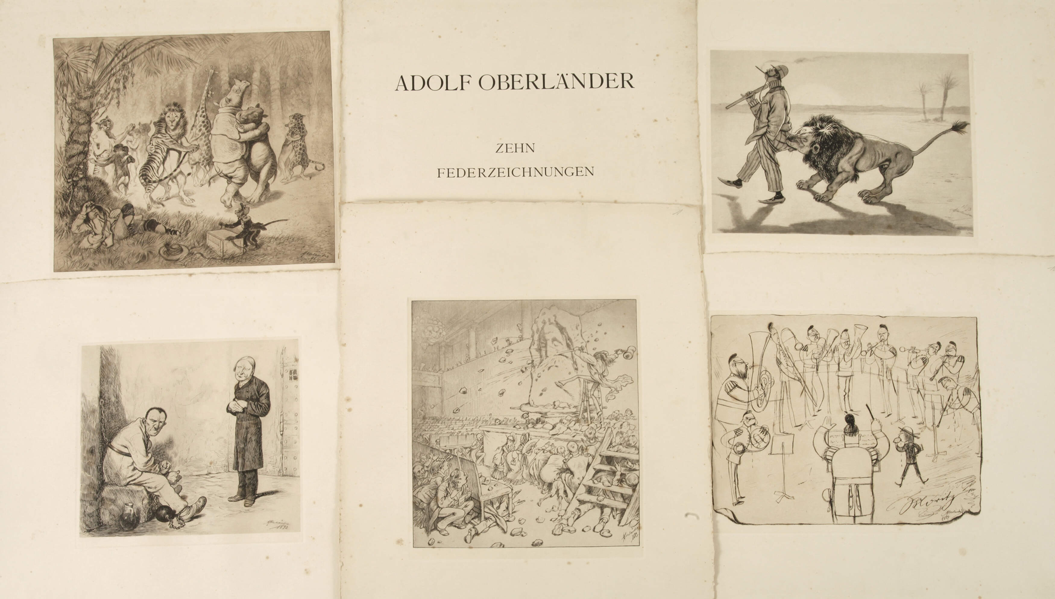 Adolf Oberländer, Mappe "Zehn Federzeichnungen"