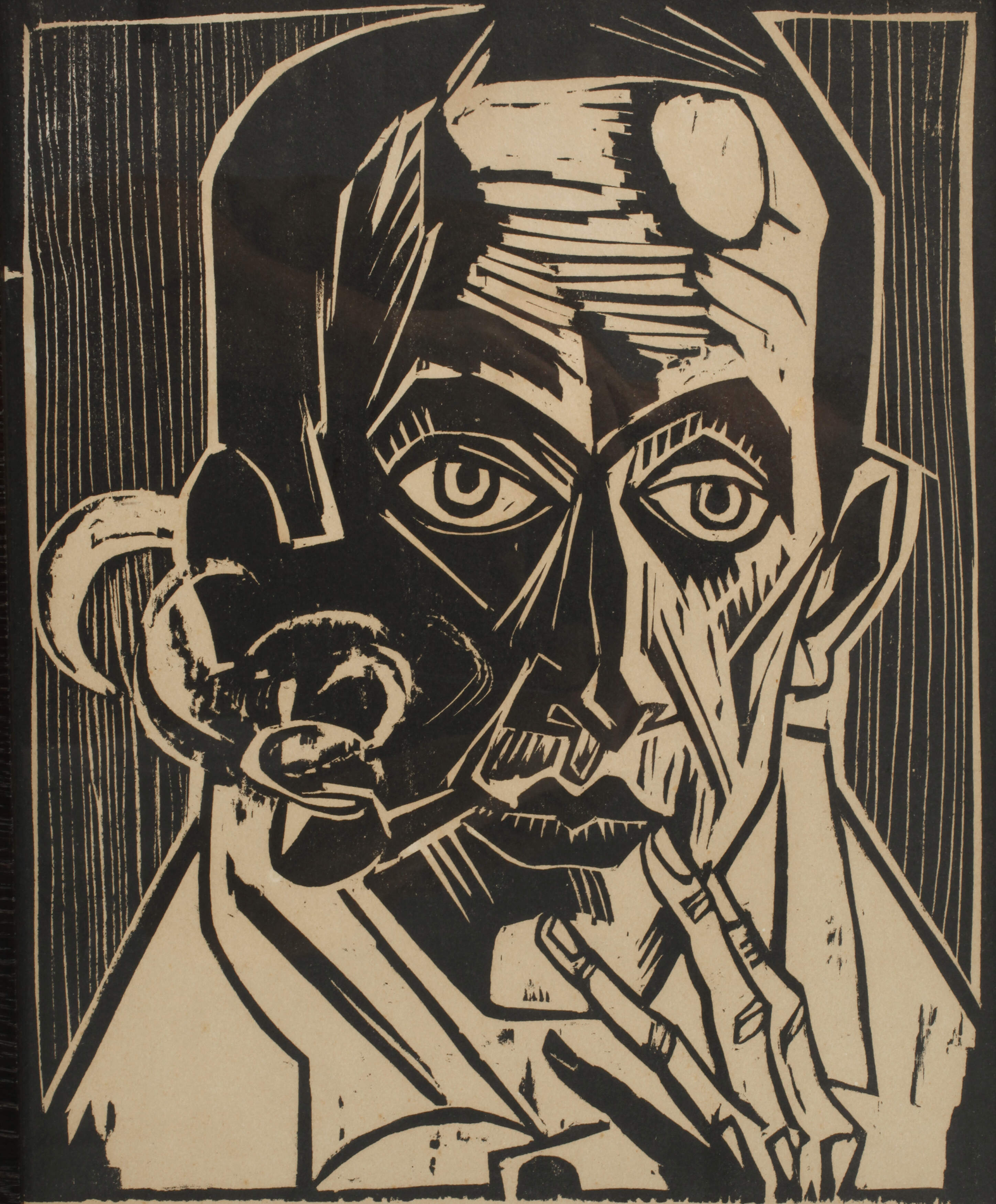 Hermann Max Pechstein, "Selbstbildnis mit Pfeife"