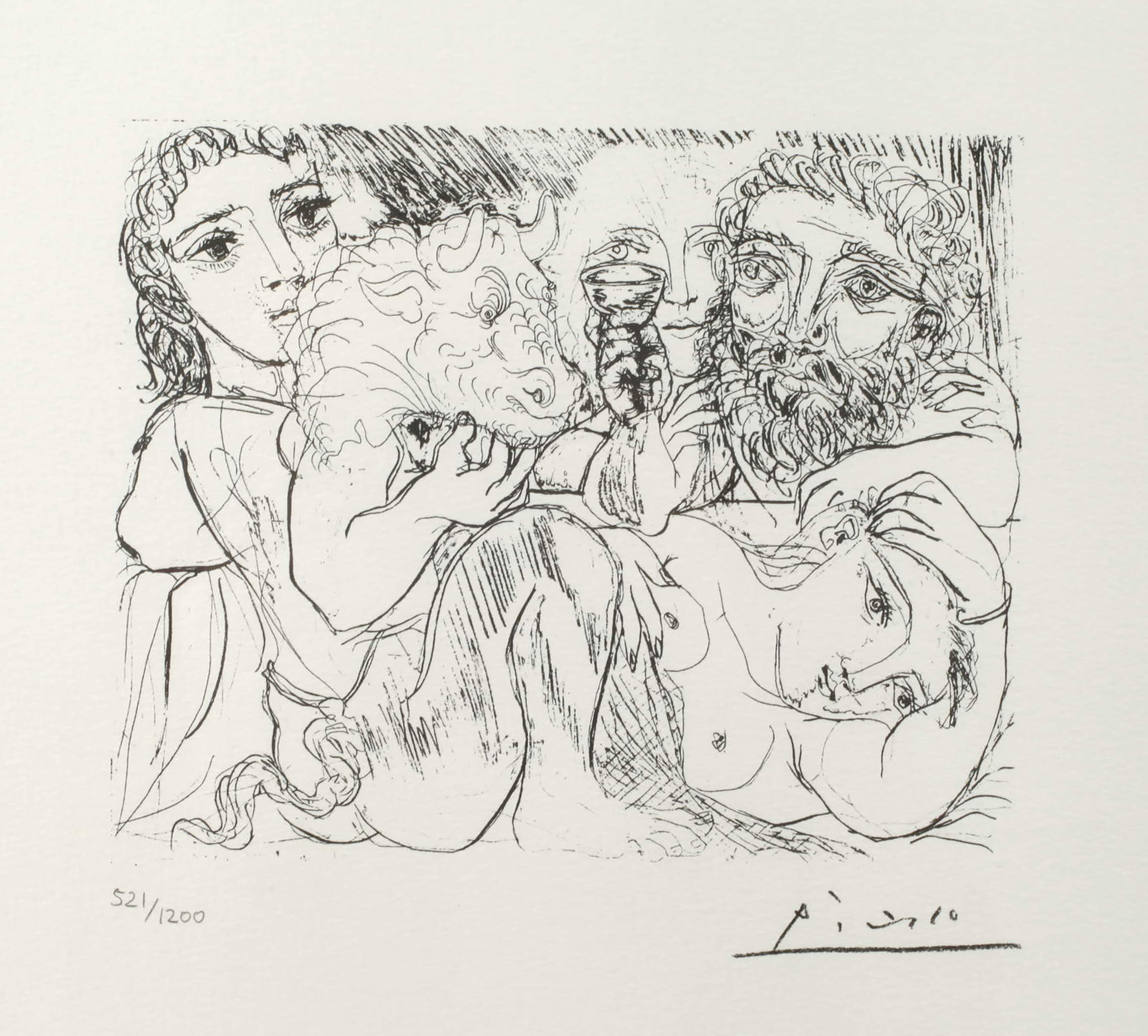 "Minotaure, Buveur et Femmes" nach Pablo Picasso