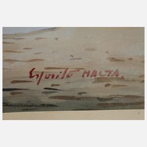 Gaetano Esposito, attr., Ansicht von Malta