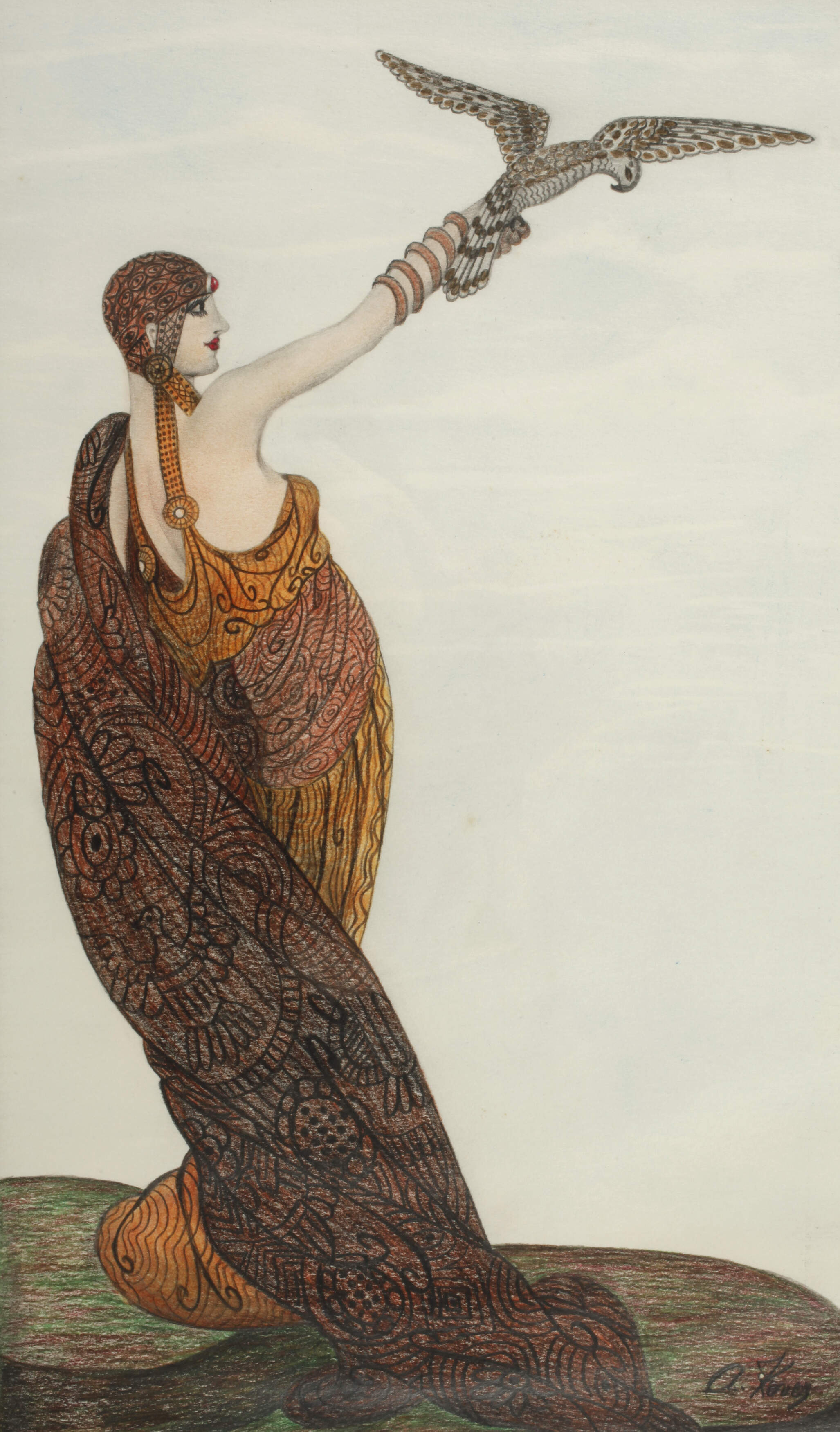 A. Kever, Die Falknerin