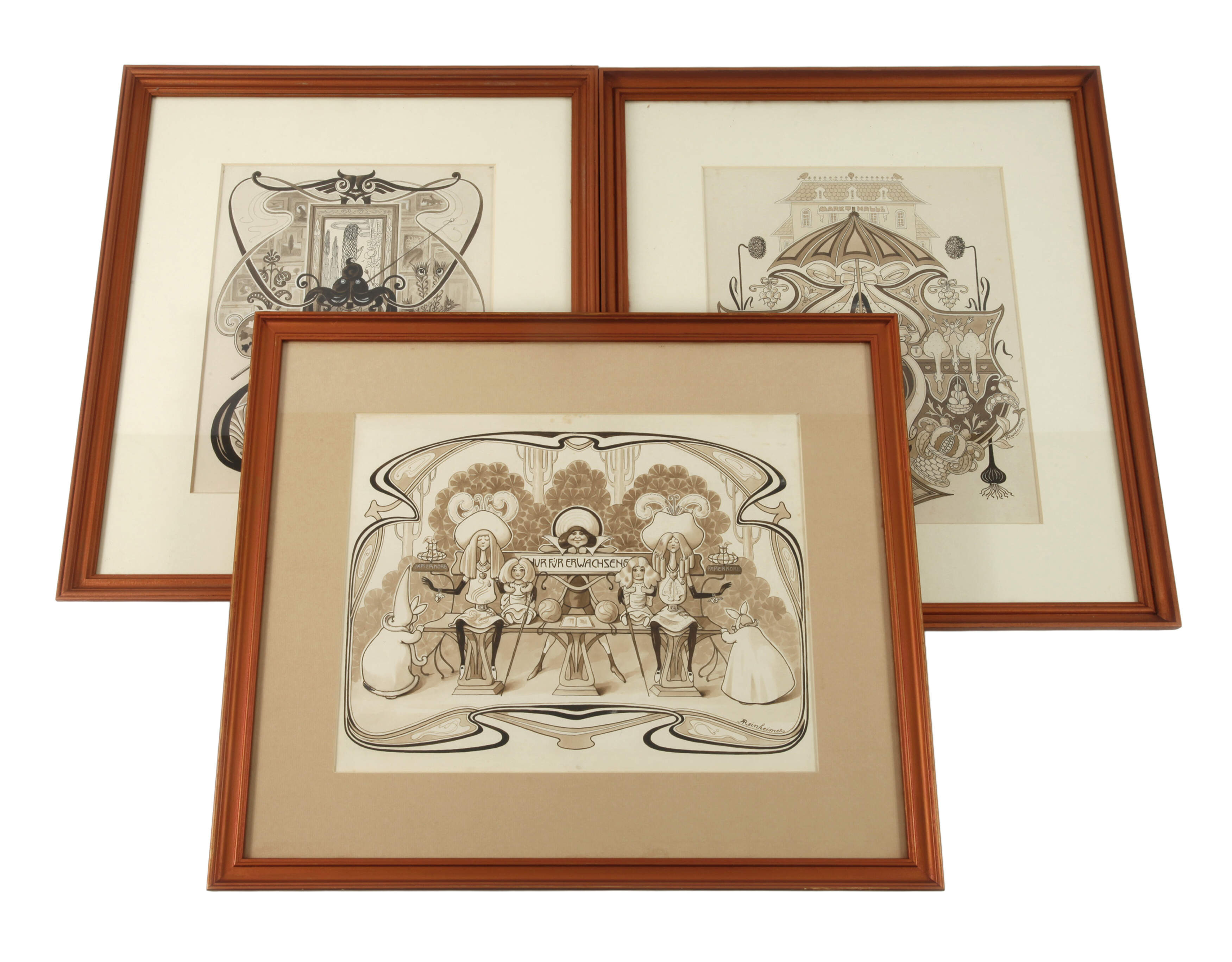 Adolf Reinheimer, Drei humoristische Jugendstilentwürfe