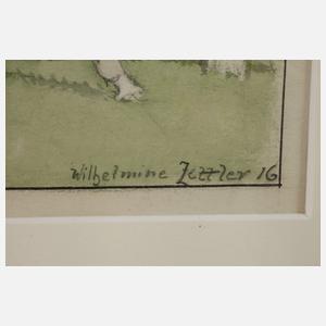 Wilhelmine Zettler, Auf der Pferderennbahn