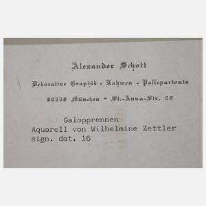 Wilhelmine Zettler, Auf der Pferderennbahn