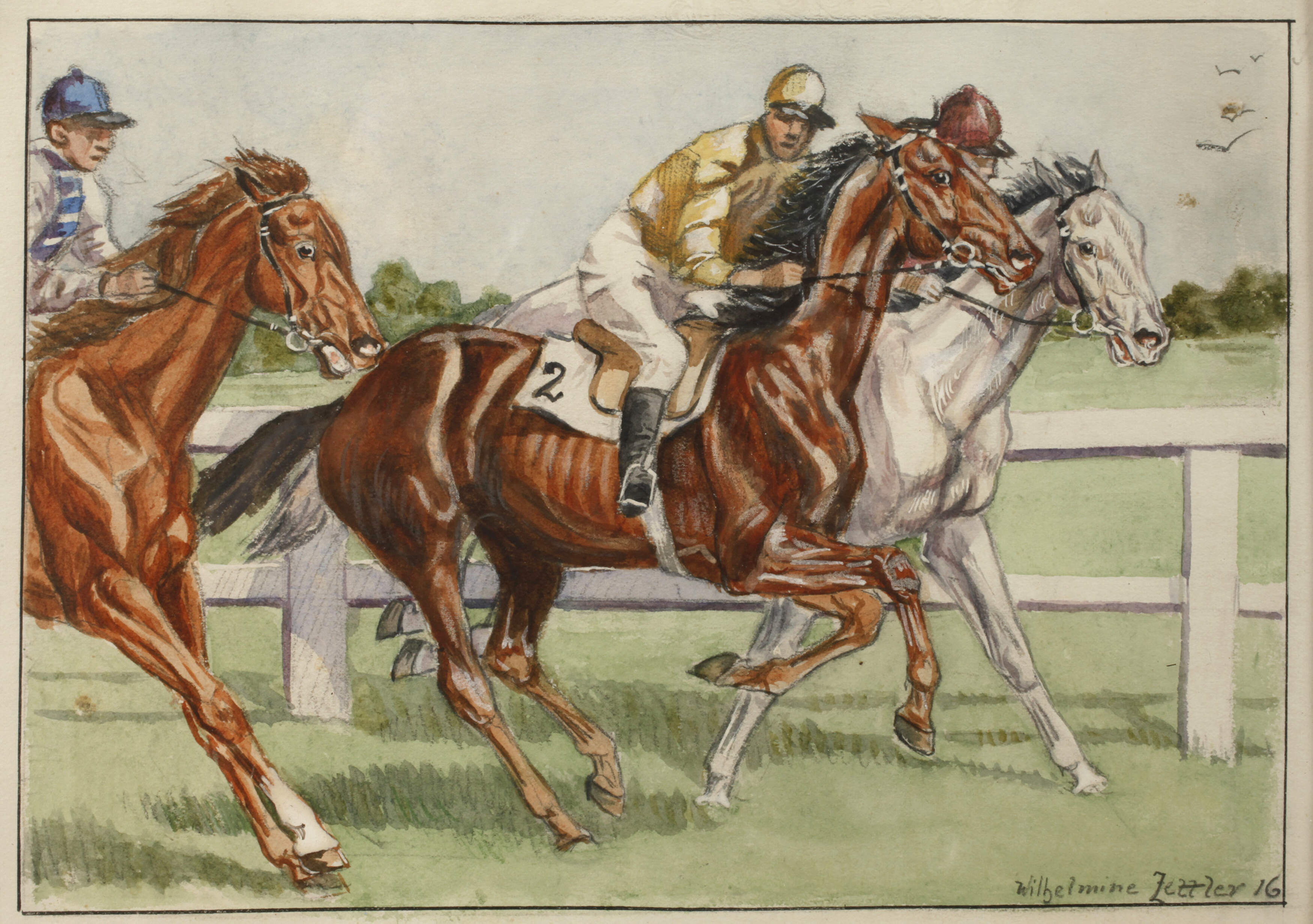 Wilhelmine Zettler, Auf der Pferderennbahn