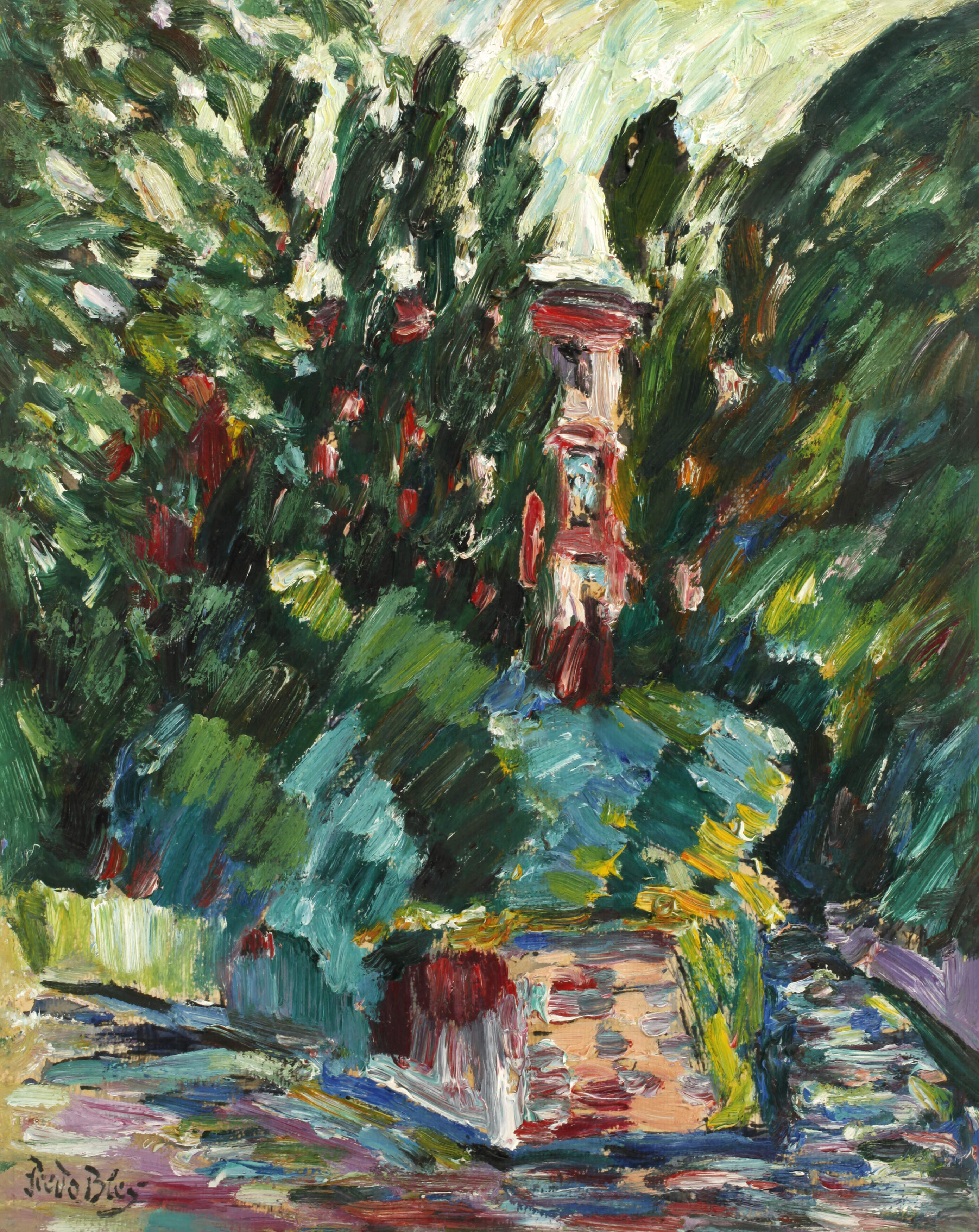 Fredo Bley, "Mühle an der Göltzschtalbrücke"