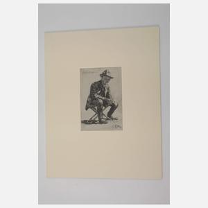 Otto Greiner, Junger Mann auf Klapphocker