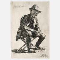 Otto Greiner, Junger Mann auf Klapphocker111