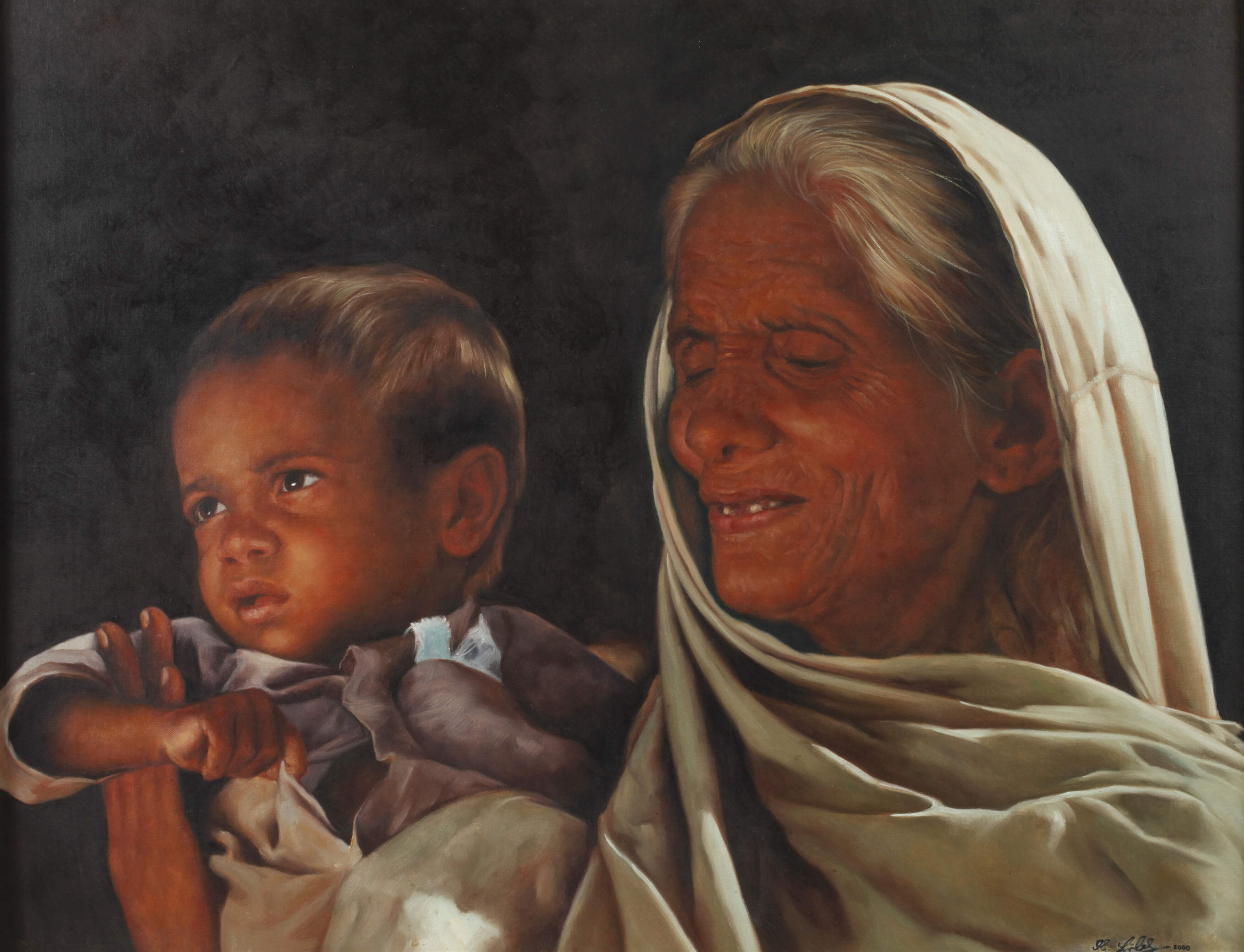 Manfred Leibl, Indische Großmutter mit Enkel