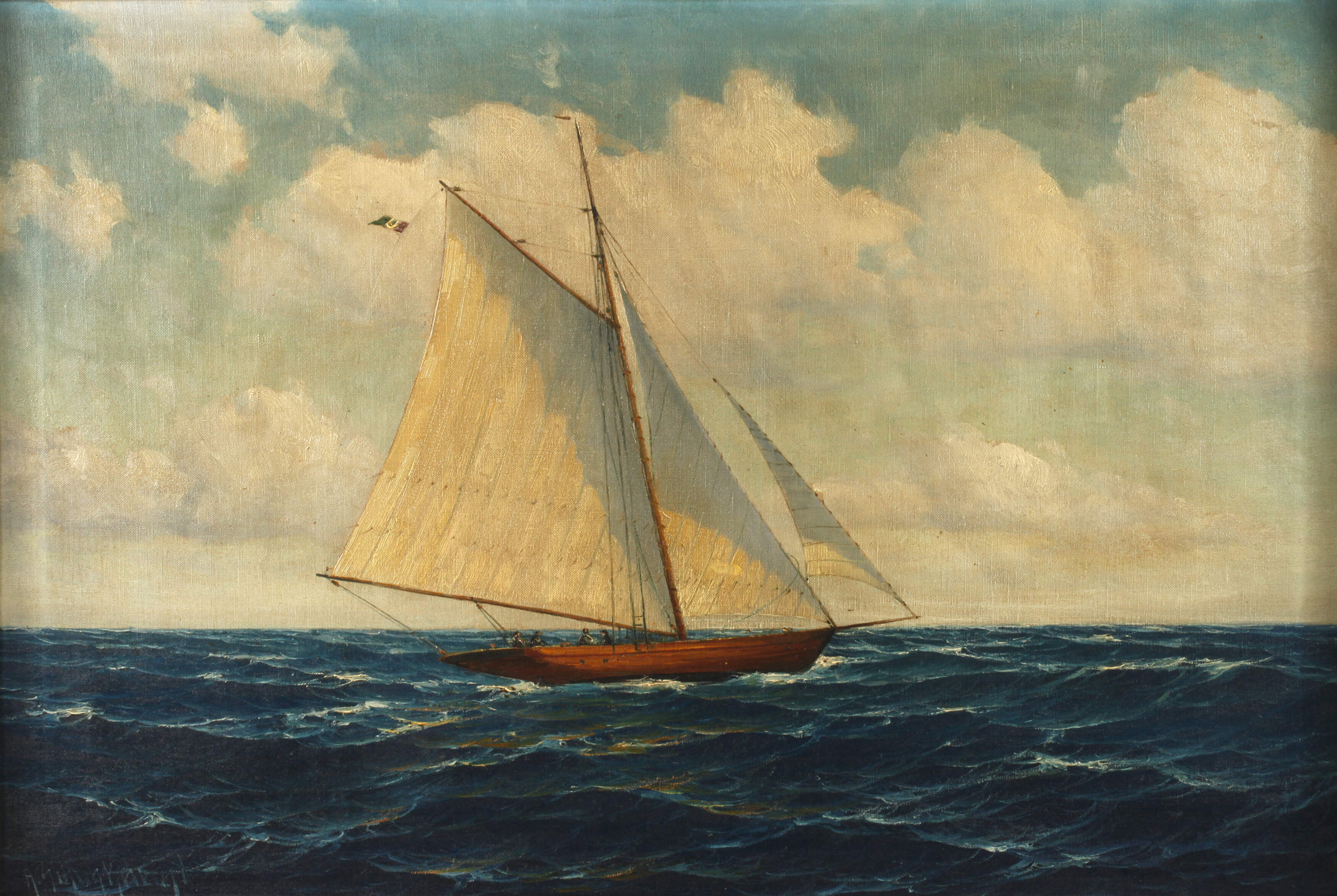 Adolf Schuhknecht, Segelyacht auf dem Meer