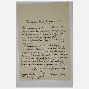 Hermann Vogel, Autograph