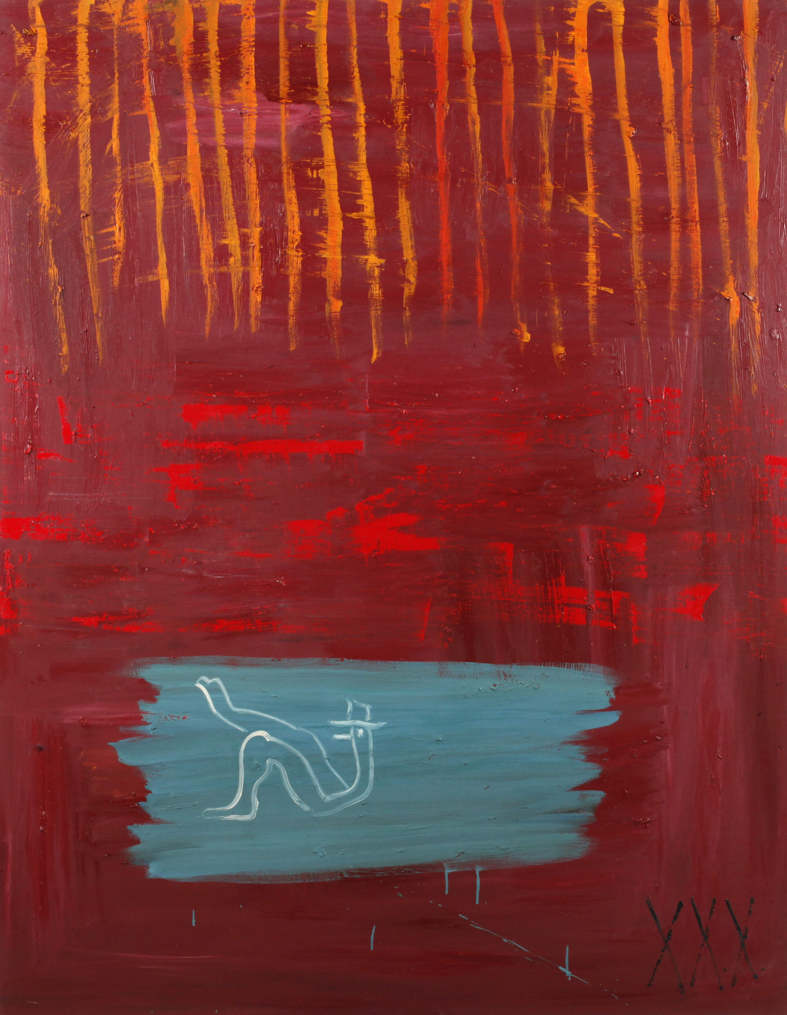 Osmar Osten, Rote Fläche mit Figur