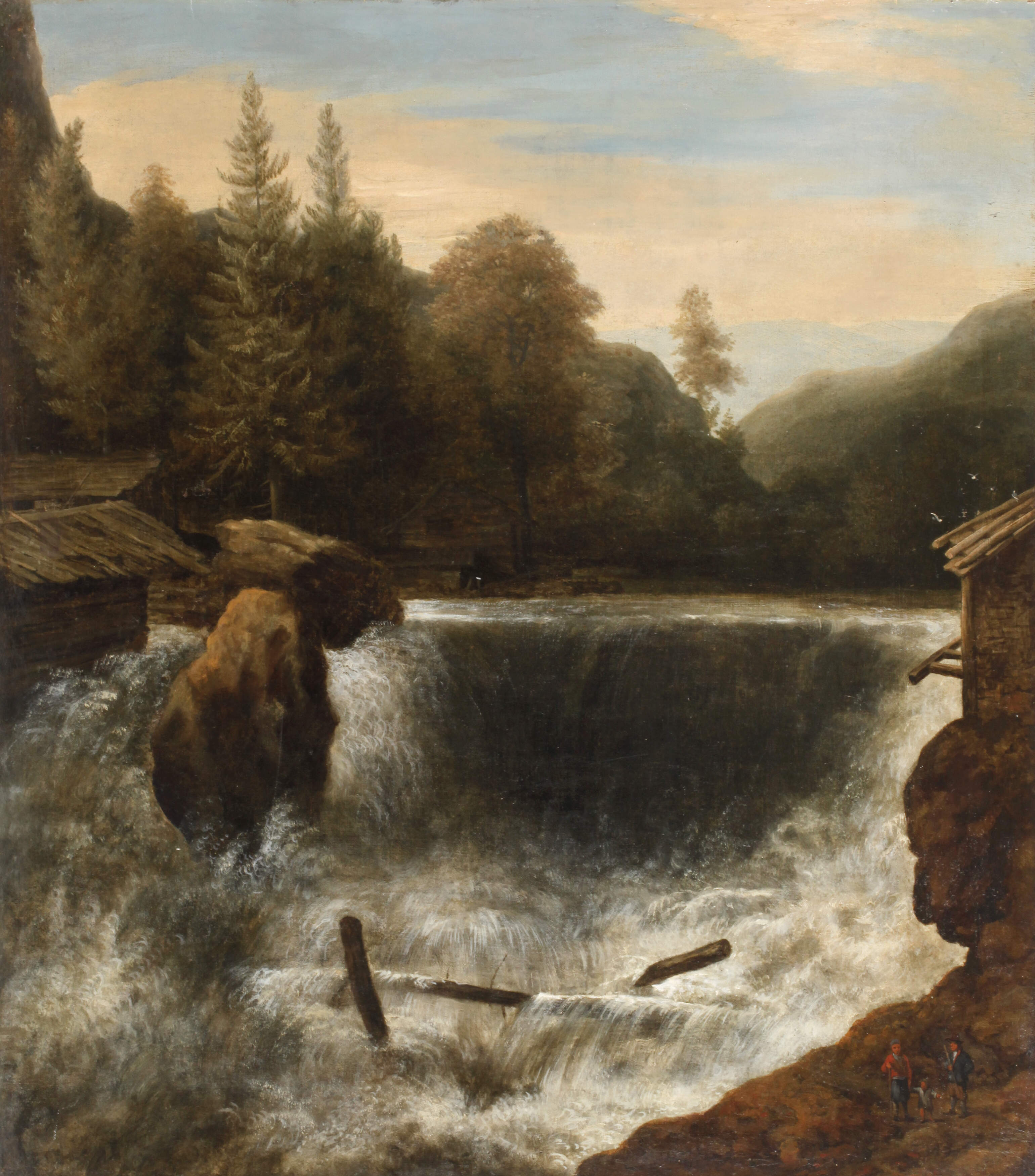 Allart van Everdingen, attr., Landschaft mit Wasserfall