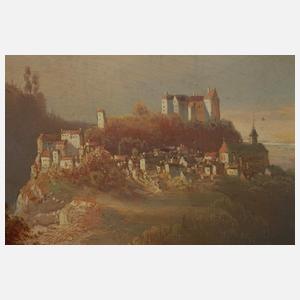 Ferdinand Feldhütter, attr., Burg im Gebirge