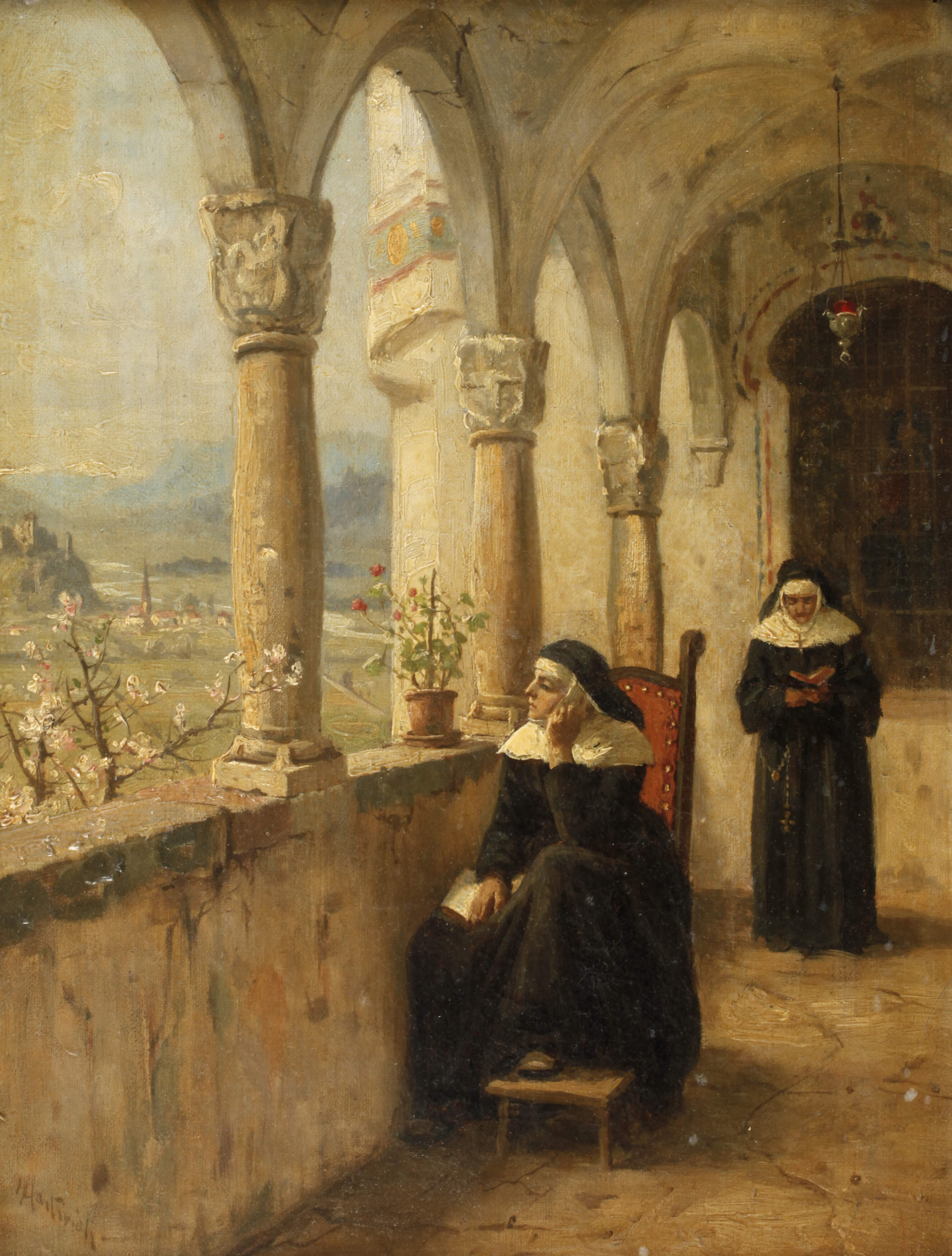 Hermann Hartwich, sinnende und lesende Nonne