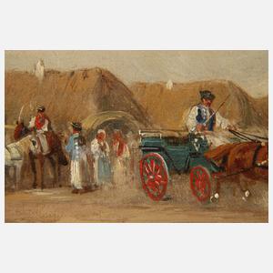 Ernö Lanyi, Ländliche Szene mit Kutsche