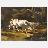 Willem de Zwart, attr., Bäuerin mit Kühen111