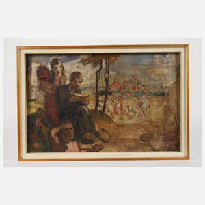 Johannes Driesch, Familie vor Erfurter Stadtkulisse