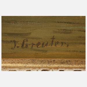 J. Greuter, Angler am Fluss im Abendlandschaft