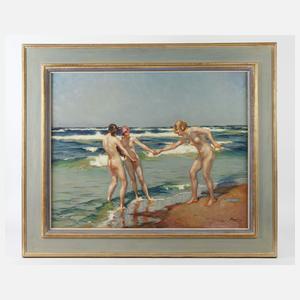 Wilhelm Hempfing, "Badende Mädchen am Meer"