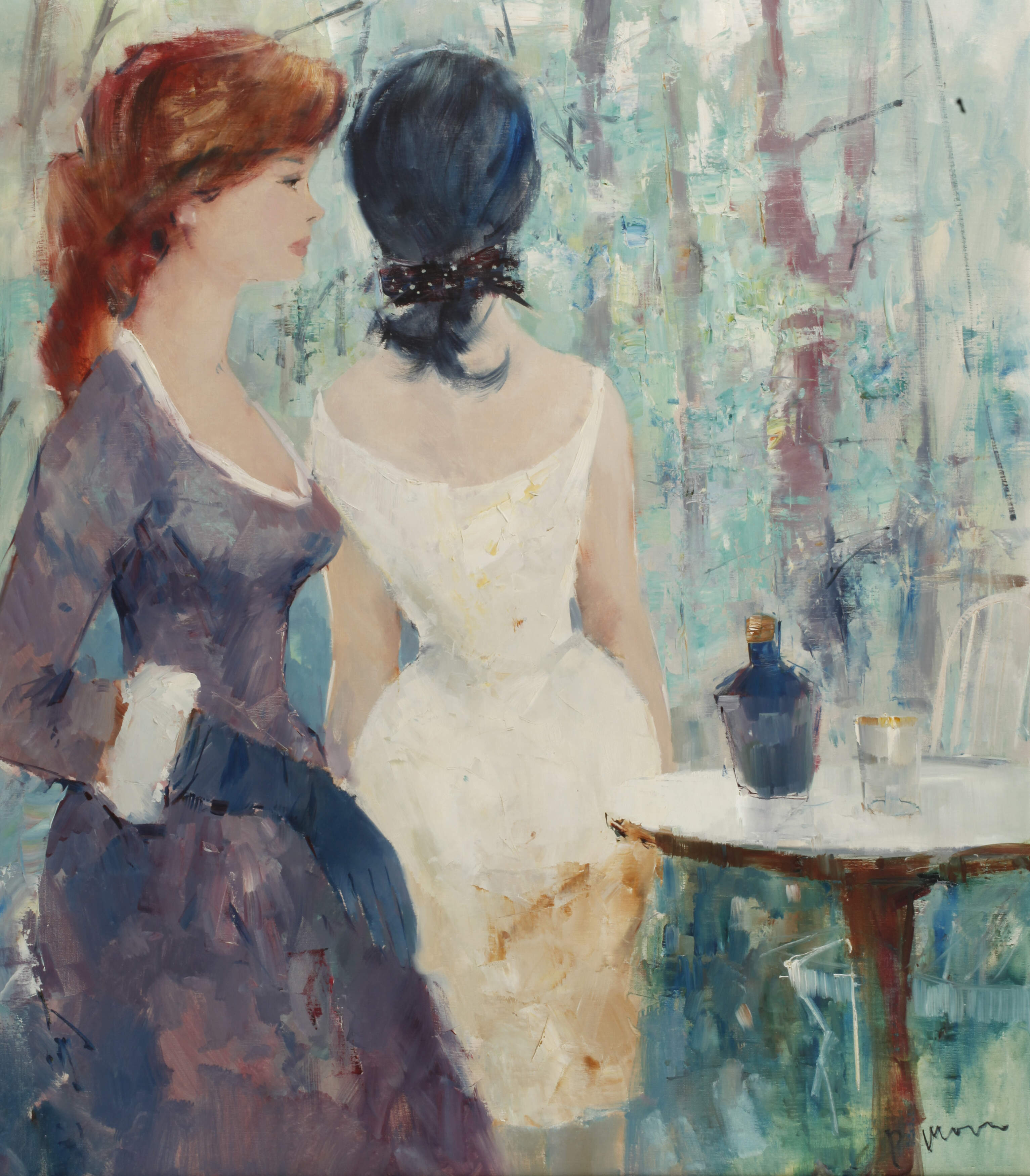 Paul Morró, Zwei junge Frauen im Garten