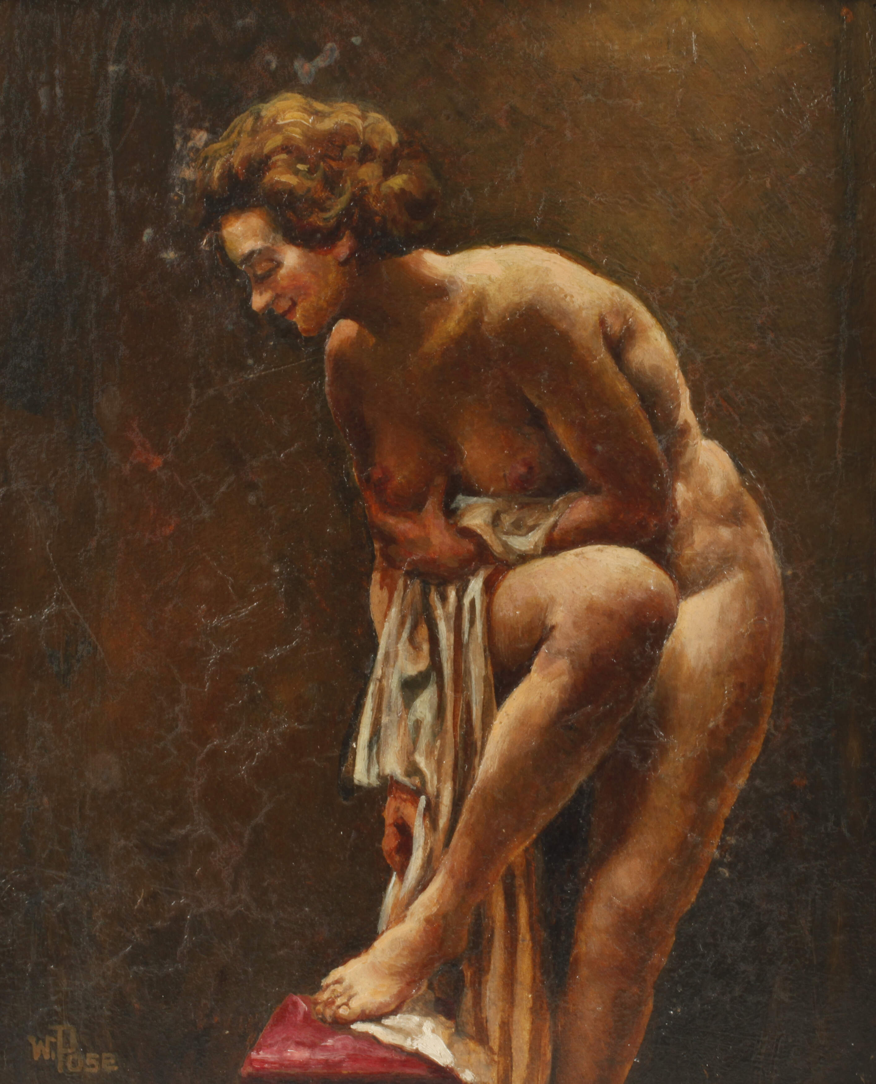 W. Pose, Stehender Damenakt