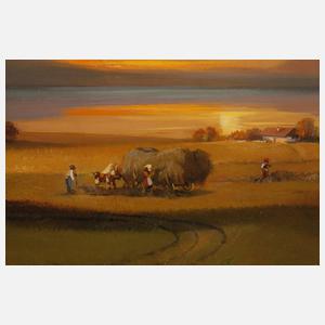 Hans Sengthaler, "Abendstimmung am Simssee"