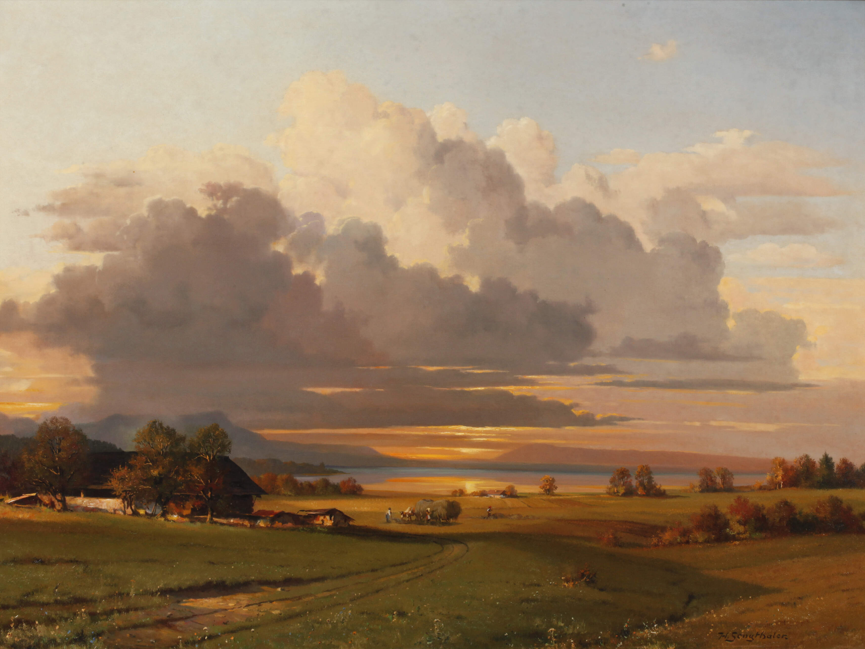 Hans Sengthaler, "Abendstimmung am Simssee"