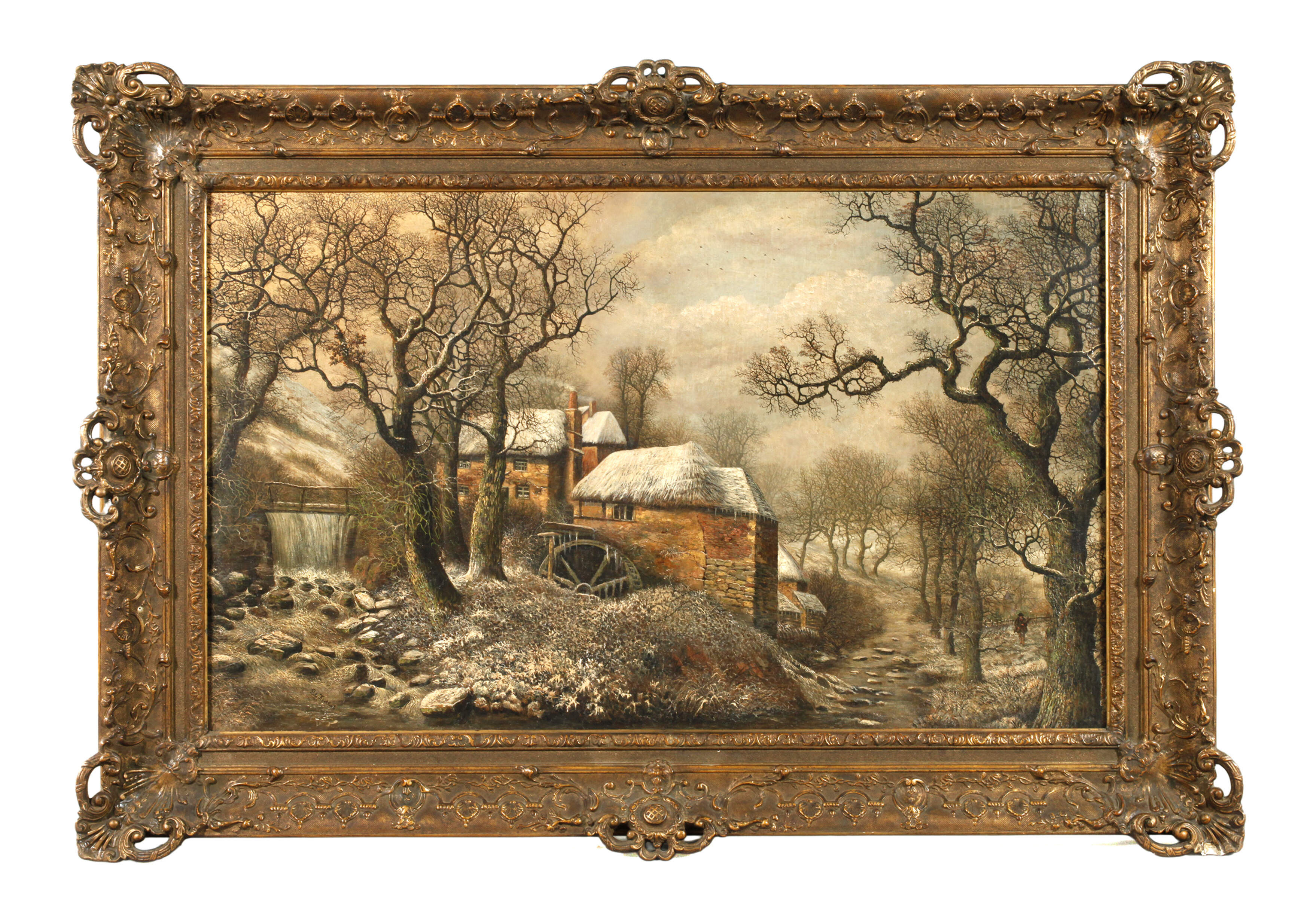 Gründerzeit-Goldstuckrahmen mit Gemälde