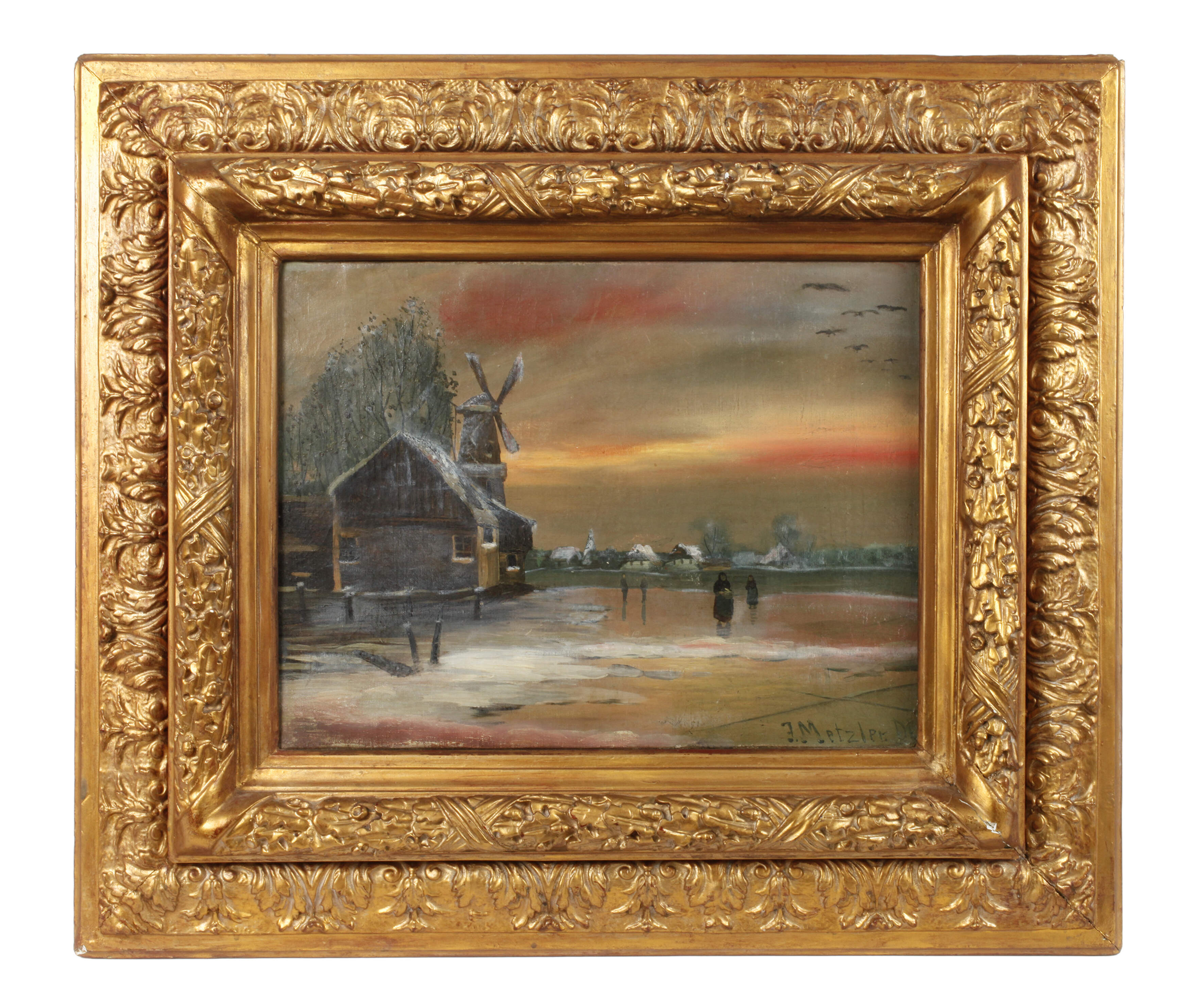 Goldstuckrahmen mit Gemälde