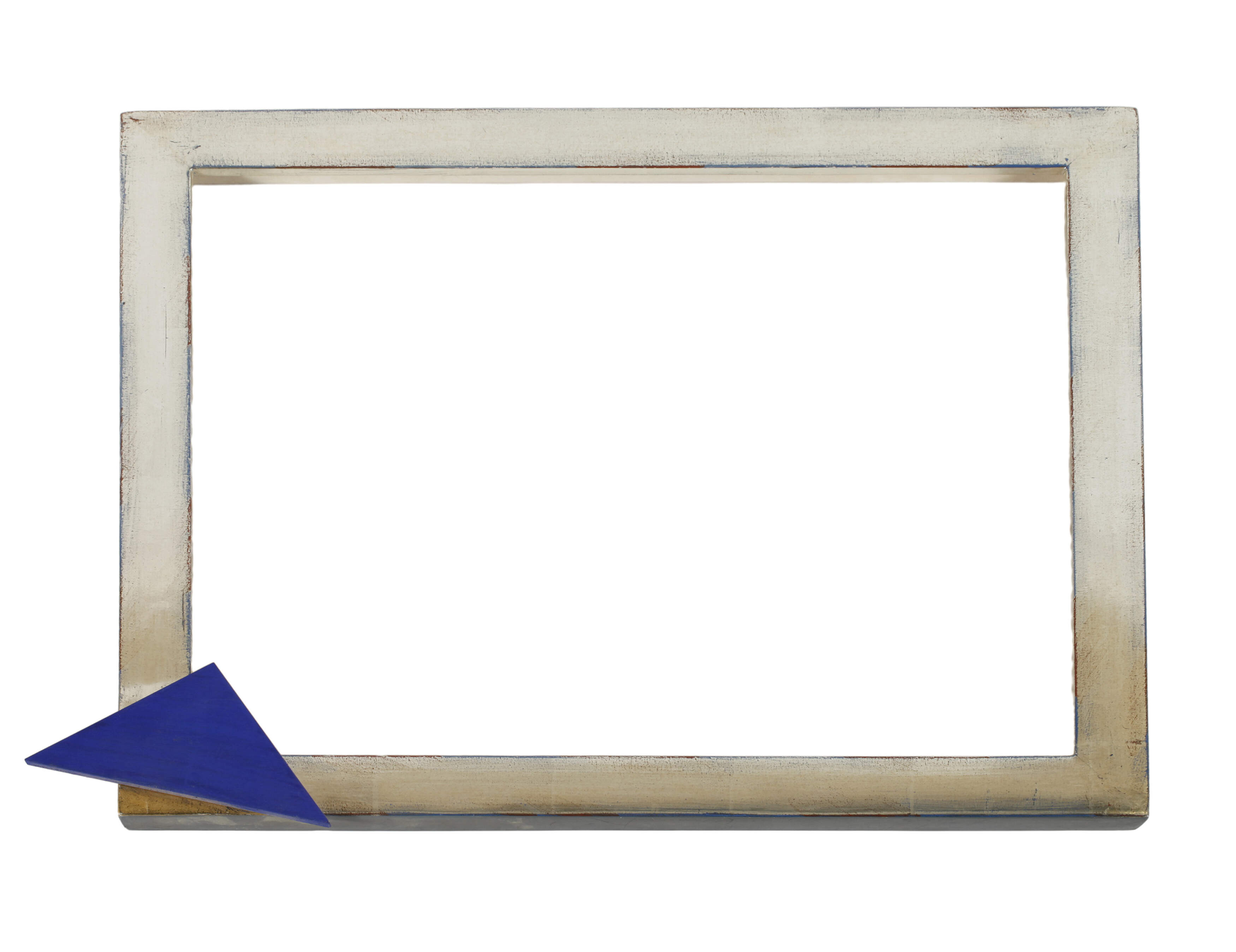 Vergolderrahmen mit blauem Dreieck