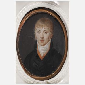 Paar Miniaturen in Porzellanrahmen