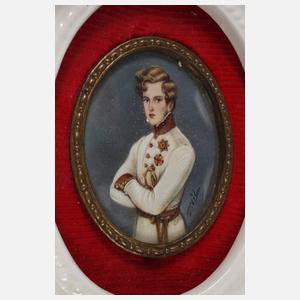 Paar Miniaturen in Porzellanrahmen