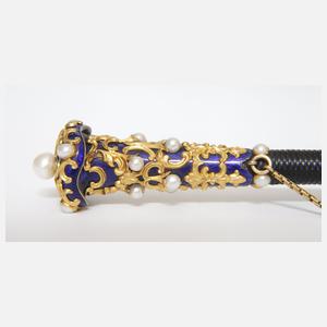 Feine Reitgerte Gold 18 K