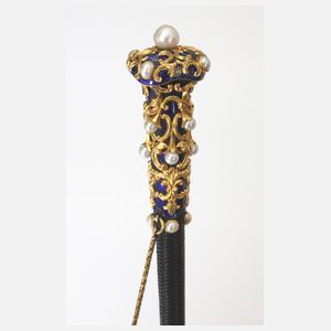 Feine Reitgerte Gold 18 K