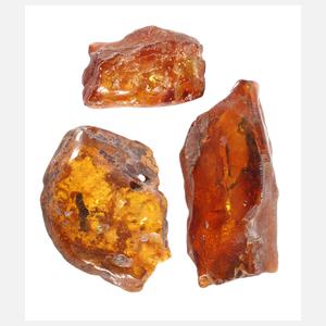 Drei Rohbernsteine
