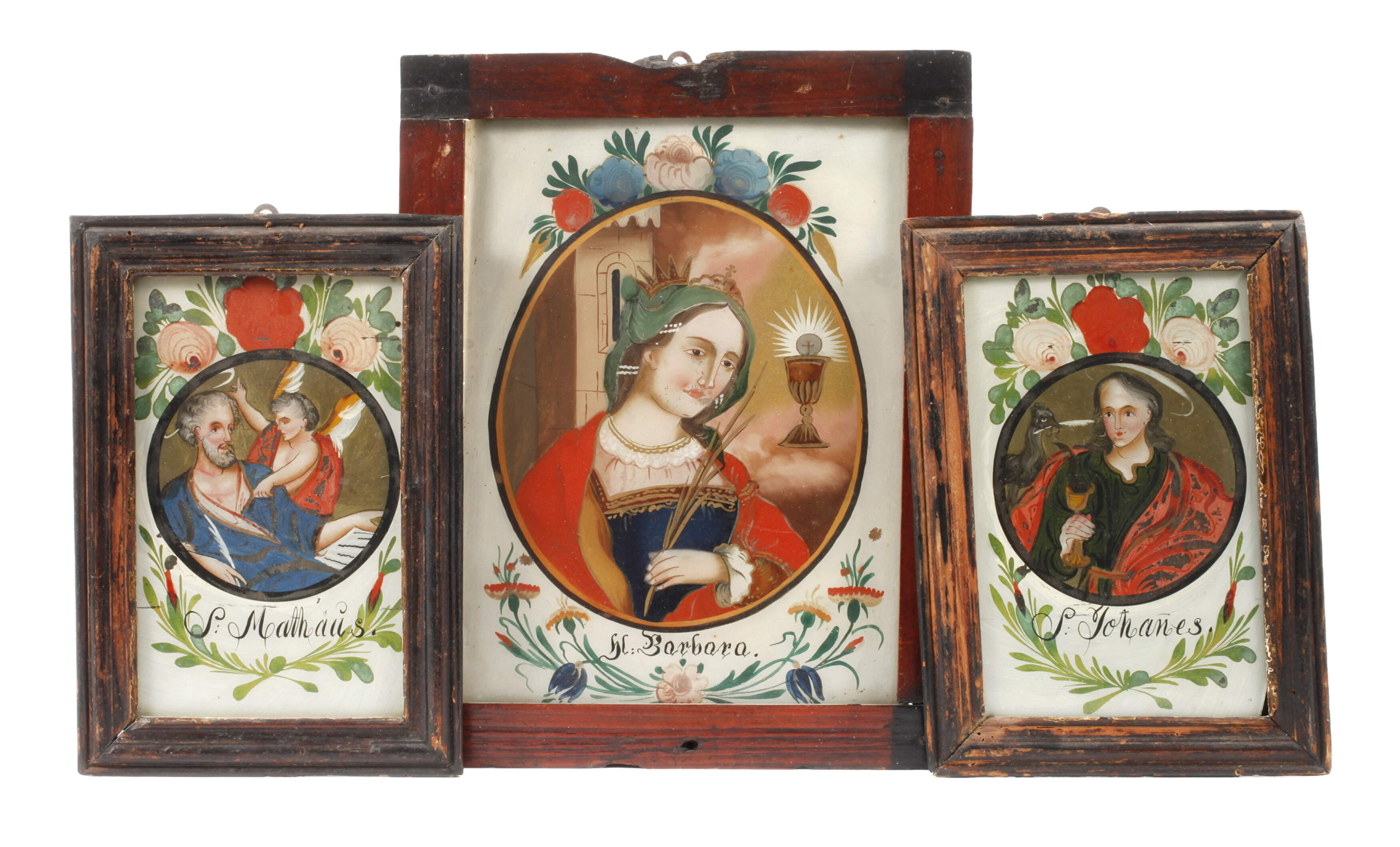 Drei Hinterglasbilder
