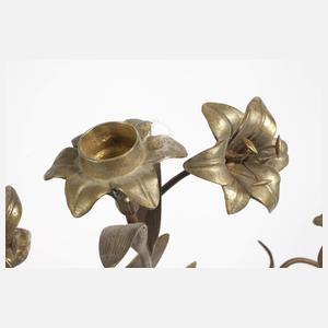 Paar florale Wandleuchter