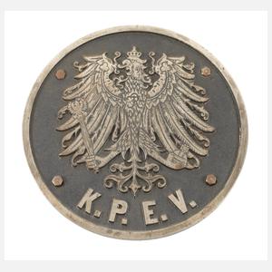 Eisenbahn Plakette K.P.E.V.