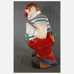 Großer figürlicher Aufsteller als Clown