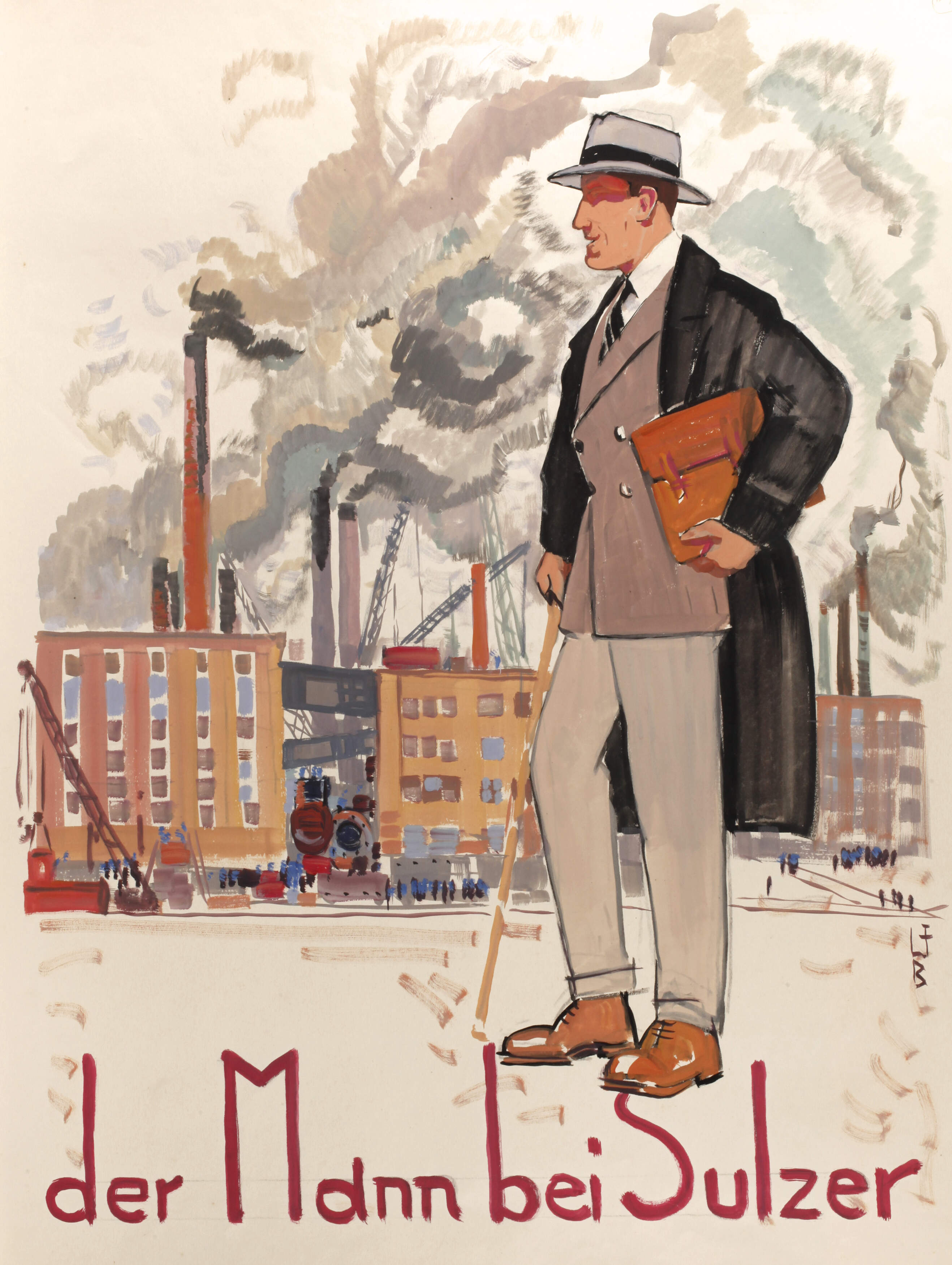 Willy Friedrich Burger, Plakatentwurf "Der Mann bei Sulzer"