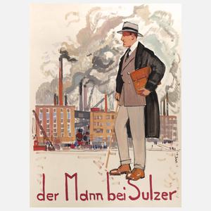 Willy Friedrich Burger, Plakatentwurf "Der Mann bei Sulzer"
