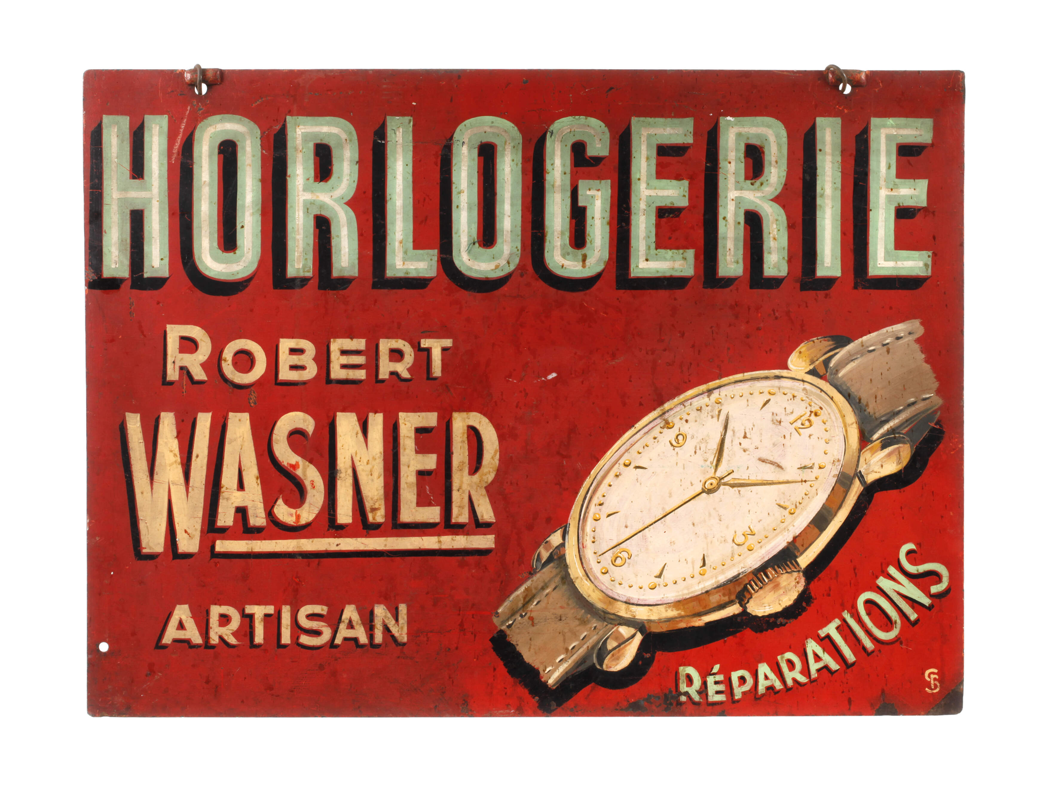 Werbeschild Uhrmacher