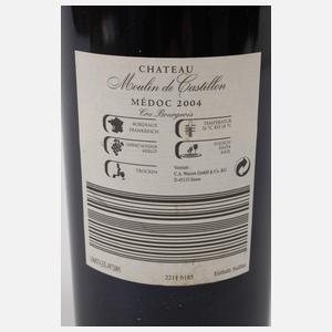 Drei Flaschen Médoc Cru Bourgeois 2004