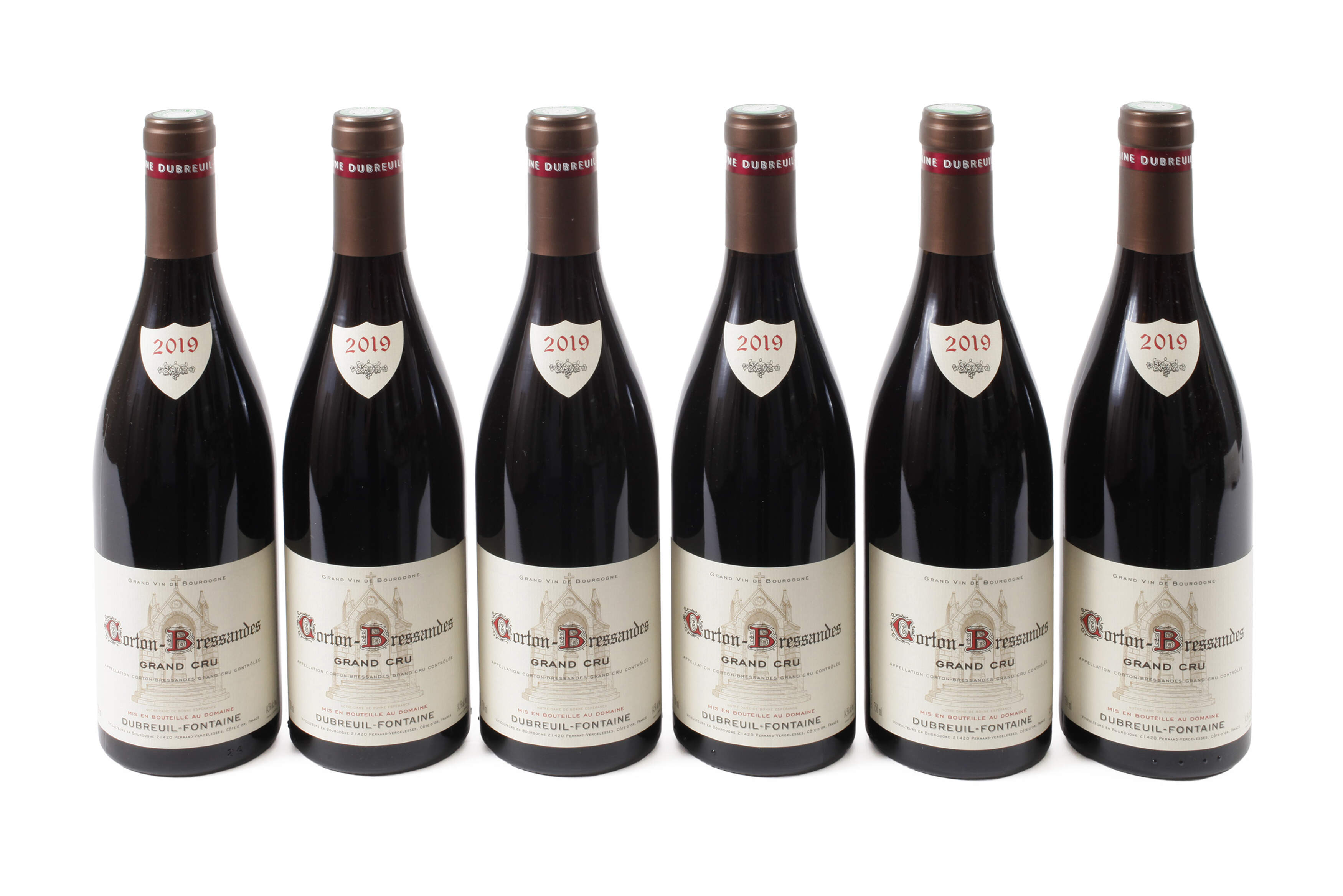 Sechs Flaschen Corton-Bressandes Grand Cru 2019