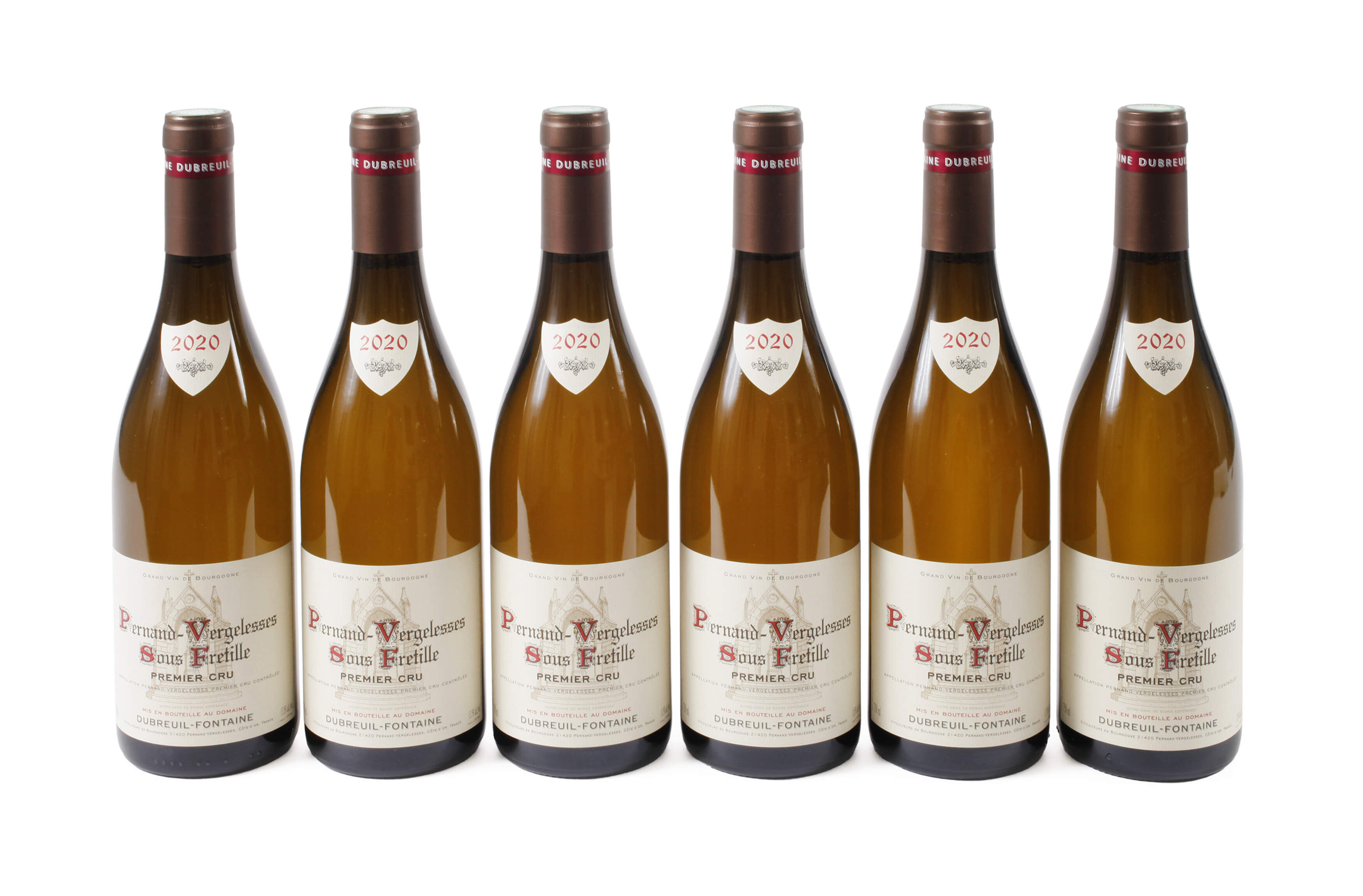 Sechs Flaschen Pernand-Vergelesses Sous Fretille Premier Cru 2020