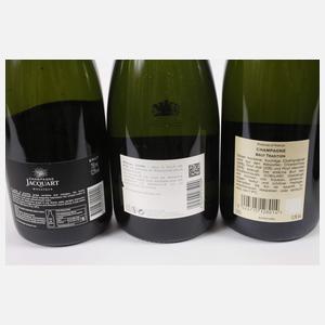 Sechs Flaschen Champagner