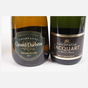 Sechs Flaschen Champagner