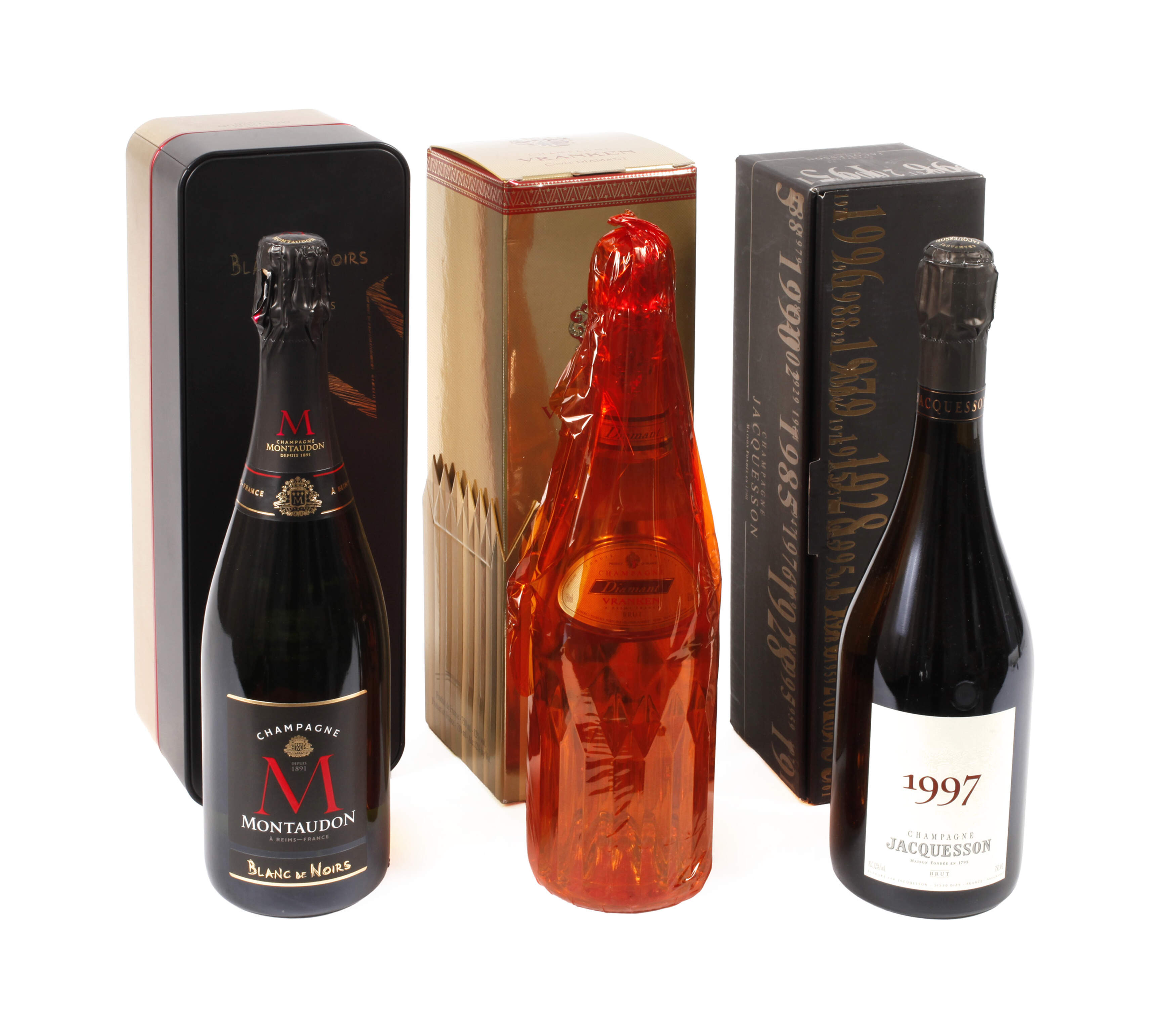 Drei Flaschen Champagner